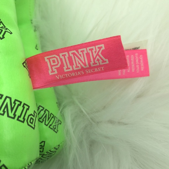 Pink Victoria Secret Stuff Plush Animal Dog Green - Picture 3 of 10